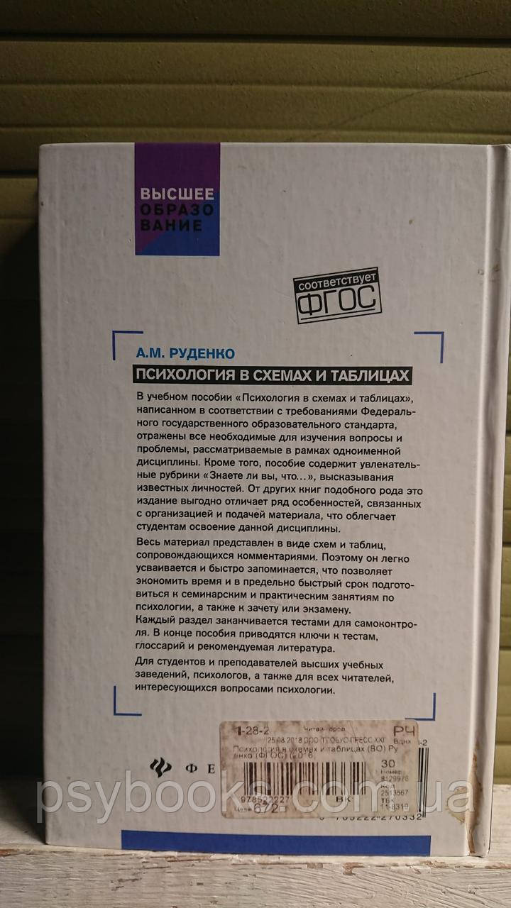 Психология в схемах и таблицах Руденко Гарний стан!